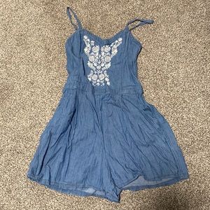 Hollister denim romper size large